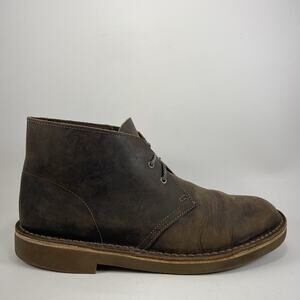 Clarks Chukka Boots Brown Leather Mens Size 10.5 Brown Leather Lace Up Desert